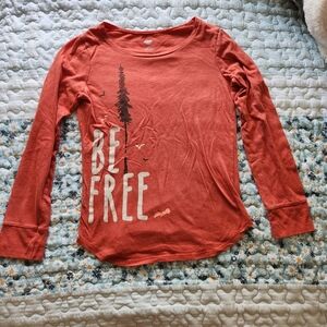 Old Navy Burnt Orange Girls Long Sleeve Shirt  10-12 Large